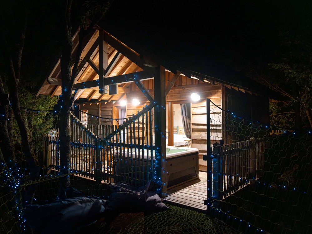 Le spa de nuit de la cabane Aquitaine